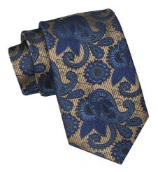 Krawat Męski, Klasyczny - ALTIES - Granatowe Paisley. Niebieskie krawaty i muchy męskie Alties, bez wzorów, z tkaniny, eleganckie. Za 49.00 zł.