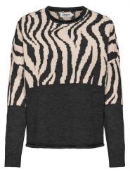 ONLY Sweter "Jade" w kolorze beżowo-czarnym rozmiar: M. Brązowe swetry klasyczne damskie Only, m, bez kołnierzyka. Za 100.99 zł.