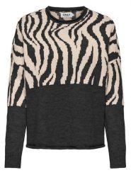 ONLY Sweter "Jade" w kolorze beżowo-czarnym rozmiar: XS. Brązowe swetry klasyczne damskie Only, xs, bez kołnierzyka. Za 91.99 zł.