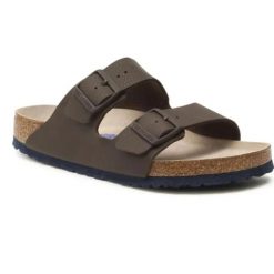 Klapki męskie Birkenstock Arizona BS regular. Brązowe klapki i japonki męskie Birkenstock, z jeansu. Za 287.00 zł.