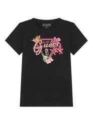 Guess T-Shirt J5GI16 K6YW4 Czarny Regular Fit. Czarne koszulki dziewczęce Guess, z aplikacjami, z bawełny, bez ramiączek. Za 59.99 zł.