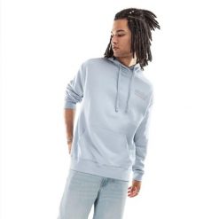 Bluza dresowa lifestyle z kapturem męska Rise. Niebieskie bluzy sportowe męskie SIROKO, bez wzorów, z bawełny, bez kołnierzyka, bez ramiączek. Za 78.00 zł.