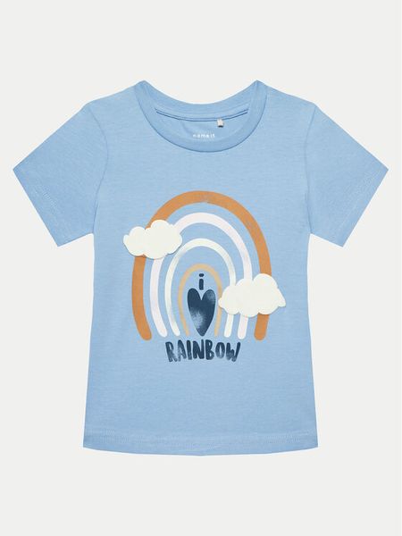 NAME IT T-Shirt 13232087 Niebieski Regular Fit. Niebieskie koszulki dziewczęce Name it, bez wzorów, z bawełny, bez ramiączek. Za 39.99 zł.