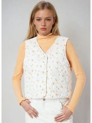 Monki Kamizelka w kolorze biało-pomarańczowym rozmiar: S. Białe kamizelki damskie Monki, s, z bawełny. Za 60.99 zł.