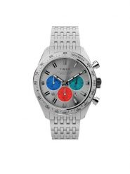 Timex Zegarek Waterbury Chronograph TW2V42400 Srebrny. Szare, cyfrowe zegarki męskie Timex, srebrne. Za 990.99 zł.