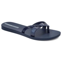 Granatowe Japonki Ipanema Modne Obuwie Damskie. Niebieskie klapki damskie Ipanema, bez wzorów, z materiału, bez obcasa. Za 69.99 zł.