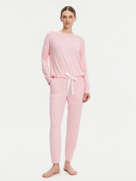 DKNY Piżama YI90044 Różowy Regular Fit. Czerwone piżamy damskie DKNY, xl, bez wzorów, z wiskozy, bez ramiączek. Za 239.99 zł.