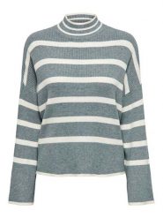 ONLY Sweter w kolorze szaro-białym rozmiar: XL. Białe golfy damskie Only, xl, bez wzorów, ze splotem, bez ramiączek. Za 74.63 zł.
