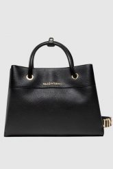 VALENTINO Duża czarna torebka Alexia. Czarne torebki klasyczne damskie Valentino by Mario Valentino, bez wzorów, duże, bez dodatków. W wyprzedaży za 403.99 zł.