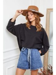 Joséfine Koszulka "Paladium" w kolorze czarnym rozmiar: S. Czarne bluzki damskie Joséfine, s, bez wzorów, z bawełny, bez kołnierzyka. Za 130.81 zł.