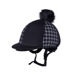 Czapka na kask jeździecki QHP Omaha. Niebieskie czapki męskie QHP, bez wzorów, z elastanu. Za 213.00 zł.