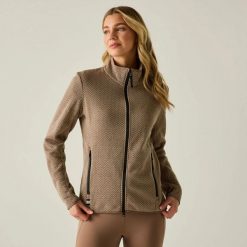 Damska bluza polarowa Elzie z zamkiem błyskawicznym. Brązowe bluzy bez kaptura damskie Regatta, z dzianiny. Za 299.99 zł.