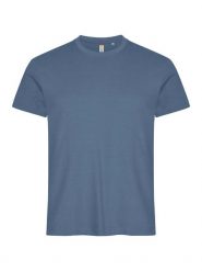 Clique Basic-T T-shirt męska - Dopasowany krój, ściągacz przy dekolcie – Steel. Niebieskie t-shirty męskie CLIQUE, m, bez wzorów, z bawełny, bez kołnierzyka. Za 82.57 zł.