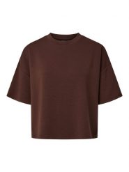 Pieces Koszulka w kolorze brązowym rozmiar: XS. Brązowe bluzki damskie Pieces, s, bez wzorów, z wiskozy, klasyczne, bez kołnierzyka, bez ramiączek. Za 47.95 zł.