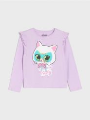 Bawełniana koszulka z nadrukiem Disney SuperKitties - fioletowy. Fioletowe koszulki dziewczęce Sinsay, l, bez wzorów, z bawełny, bez ramiączek. Za 15.99 zł.