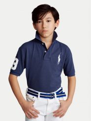 Polo Ralph Lauren Polo 323670257014 Granatowy Regular Fit. Niebieskie t-shirty chłopięce Polo Ralph Lauren, bez wzorów, z bawełny, bez ramiączek. Za 429.99 zł.