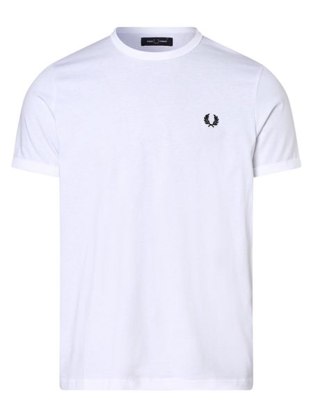 Fred Perry T-shirt Mężczyźni Bawełna biały, L. Białe t-shirty męskie Fred Perry, l, bez wzorów, z bawełny, bez kołnierzyka. Za 299.95 zł.