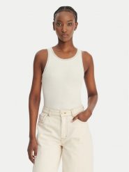 BOSS Top C_Eplie 50553479 Écru Slim Fit. Topy damskie Boss, l, bez wzorów, z bawełny, bez ramiączek. Za 279.99 zł.