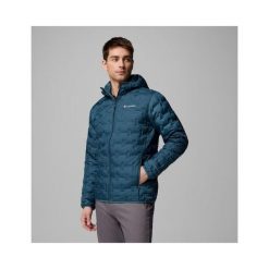 Kurtka puchowa Columbia Delta Ridge II Down Hooded Jacket - everblue S. Niebieskie kurtki męskie Columbia, m, bez wzorów, z puchu, bez kaptura, narciarskie. Za 511.29 zł.