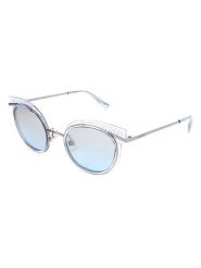 Swarovski Damskie okulary przeciwsłoneczne w kolorze srebrno-błękitnym rozmiar: 50. Niebieskie okulary przeciwsłoneczne damskie Swarovski. Za 237.17 zł.