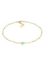 Elli Damski łańcuszek na kostkę serce ponadczasowa z emalią w pozłacanym srebrze 925 Sterling Silver Bransoletki na nogę 1 ct. Szare bransoletki damskie Elli, pozłacane. Za 293.99 zł.