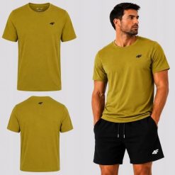 T-SHIRT MĘSKI 4F KOSZULKA BAWEŁNIANA SPORTOWA LIMITOWANA M3948 SS26. Zielone t-shirty sportowe męskie 4f, m, z bawełny, bez ramiączek, na fitness i siłownię. Za 54.99 zł.