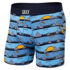 Bokserki termoaktywne męskie Saxx Ultra Super Soft Boxer Brief Fly. Niebieskie bokserki męskie Saxx, bez wzorów. Za 107.99 zł.