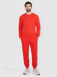 4F Spodnie dresowe joggery męskie - czerwone 3XL. Czerwone spodnie dresowe męskie 4f, bez wzorów, z bawełny. W wyprzedaży za 79.99 zł.