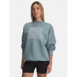 Bluza Damska Oversize Z Logo Under Armour Rival Fleece Varsity. Szare bluzy bez kaptura damskie Under Armour. W wyprzedaży za 163.50 zł.