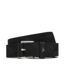 Pasek Męski Emporio Armani. Czarne paski męskie Emporio Armani, bez wzorów. Za 499.99 zł.