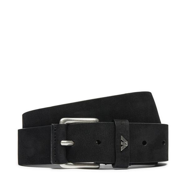 Pasek Męski Emporio Armani. Czarne paski męskie Emporio Armani, bez wzorów. Za 499.99 zł.