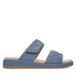 Klapki Caprice. Niebieskie klapki damskie Caprice, bez wzorów, bez obcasa. Za 219.99 zł.