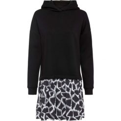 Sukienka dresowa w optyce 2 w 1. Żółte sukienki damskie bonprix, bez wzorów, z dresówki, bez kołnierzyka, bez ramiączek. Za 147.99 zł.