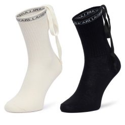 Skarpety długie KARL LAGERFELD. Czarne skarpetki damskie Karl Lagerfeld, bez wzorów. Za 169.99 zł.