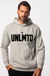 Męska Bluza z kapturem fitness dzianina dresowa kaptur nadruk flokowany. Szare bluzy sportowe męskie JAY-PI, bez wzorów, z bawełny, bez kołnierzyka, bez ramiączek. Za 279.99 zł.