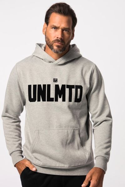 Męska Bluza z kapturem fitness dzianina dresowa kaptur nadruk flokowany. Szare bluzy sportowe męskie JAY-PI, bez wzorów, z bawełny, bez kołnierzyka, bez ramiączek. Za 279.99 zł.