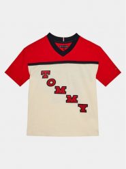 Tommy Hilfiger T-Shirt Varsity Tee S/S KB0KB08676 Czerwony Regular Fit. Czerwone t-shirty chłopięce Tommy Hilfiger, bez wzorów, z bawełny, bez ramiączek. Za 129.99 zł.