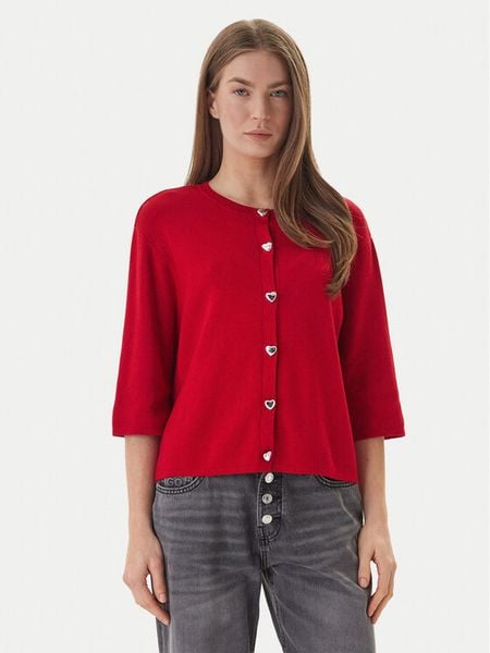 ONLY Kardigan Maisie 15364920 Czerwony Regular Fit. Czerwone kardigany damskie Only, xs, bez wzorów, z wiskozy. Za 169.99 zł.