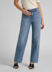 DAMSKIE SPODNIE JEANSOWE LEE WIDE LEG MID SOHO L30SMWKP 112106651. Spodnie materiałowe damskie Lee, bez wzorów, z jeansu. Za 199.99 zł.