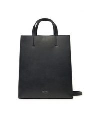 Calvin Klein Torebka Line Lthr Mini Tote 32 LV04F3002G Czarny. Czarne torebki klasyczne damskie CALVIN KLEIN, bez wzorów, ze skóry, bez dodatków. Za 899.99 zł.