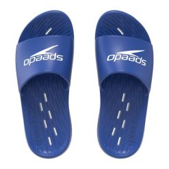 Klapki basenowe damskie Speedo Slides. Niebieskie klapki damskie Speedo, bez wzorów, bez obcasa. Za 194.74 zł.