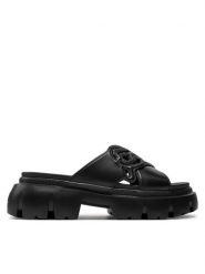 KARL LAGERFELD Klapki KL83504 Czarny. Czarne klapki damskie Karl Lagerfeld, bez wzorów, ze skóry, bez obcasa. Za 509.99 zł.