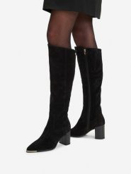 MEXX Kozaki EO-WI44-TUGA-02 Czarny. Czarne kozaki damskie Mexx, ze skóry, bez obcasa, na słupku. Za 629.99 zł.