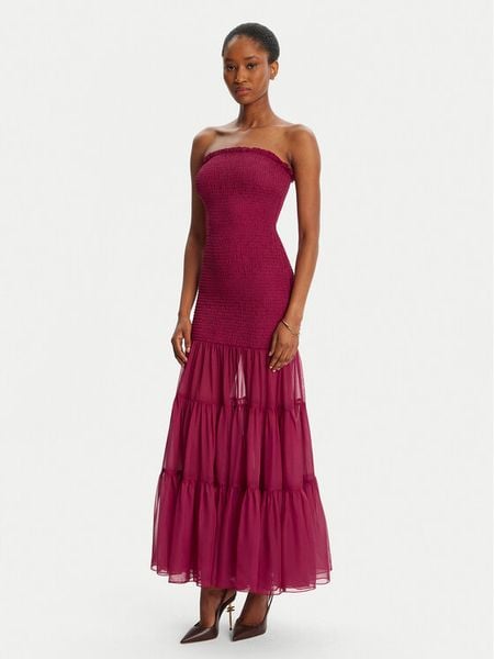 Bardot Sukienka letnia Azura Strapless 59882DB Różowy Slim Fit. Czerwone sukienki damskie BARDOT, na lato, w ażurowe wzory, z syntetyku, bez kołnierzyka, bez ramiączek. Za 419.99 zł.