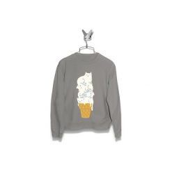 Bluza Kocie Lody Męska. Szare bluzy bez kaptura damskie Failfake, m. Za 170.00 zł.