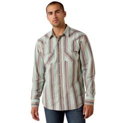Koszula jeździecka Ariat Retro Hesperus. Niebieskie koszule męskie Ariat, l, bez wzorów, z materiału, bez kołnierzyka, bez ramiączek. Za 351.00 zł.