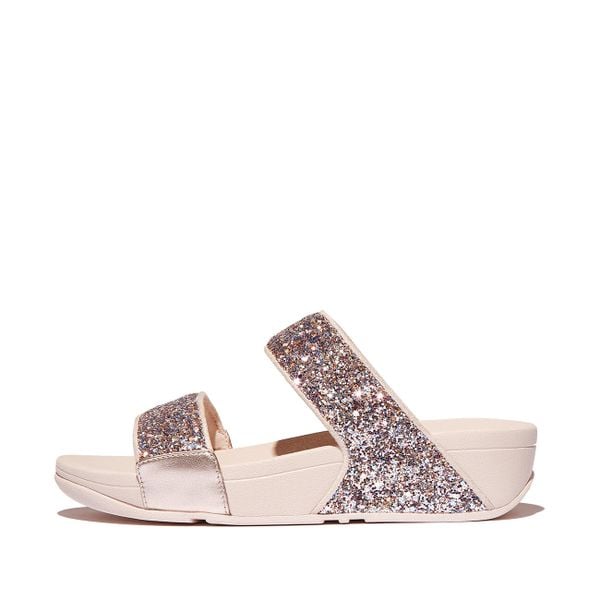 Klapki damskie FitFlop Lulu Multi-Tonal Glitter. Czerwone klapki damskie FIT FLOP, bez wzorów, bez obcasa. Za 378.00 zł.