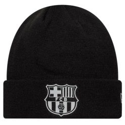 Czapka męska Core Cuff Beanie FC Barcelona Reflective Hat. Czarne czapki męskie New Era, bez wzorów. Za 129.99 zł.