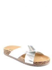 C´M Klapki w kolorze srebrnym rozmiar: 38. Szare klapki damskie bez wzorów, bez obcasa, na platformie. Za 86.99 zł.