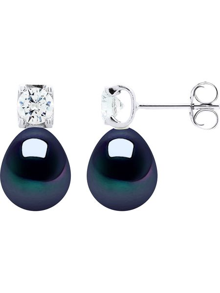 Pearline Srebrne kolczyki-wkrętki z perłami rozmiar: onesize. Niebieskie kolczyki damskie Pearline, z cyrkonią, srebrne. Za 200.60 zł.